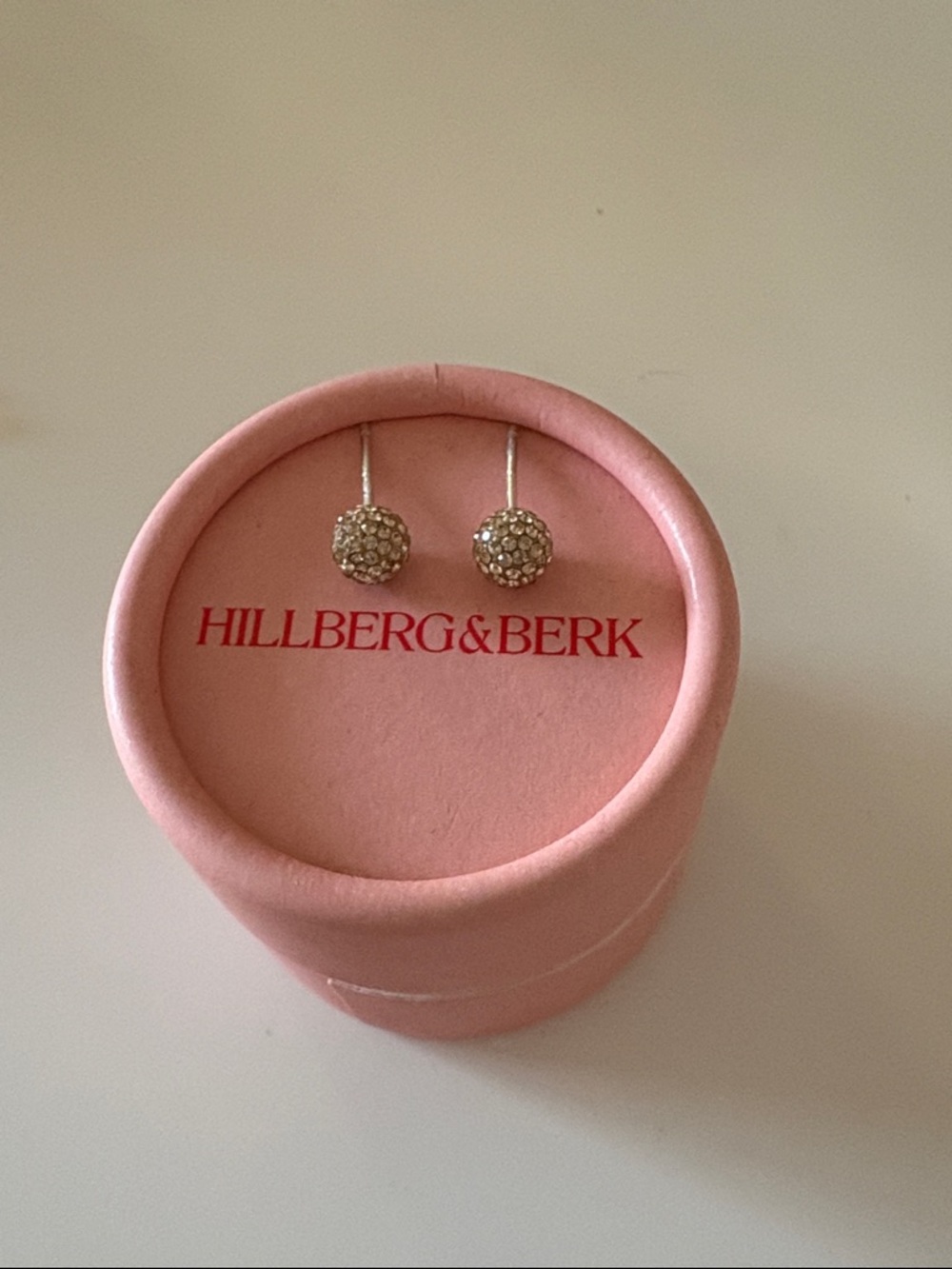 Hillberg & Berk mini ball earrings champagne color